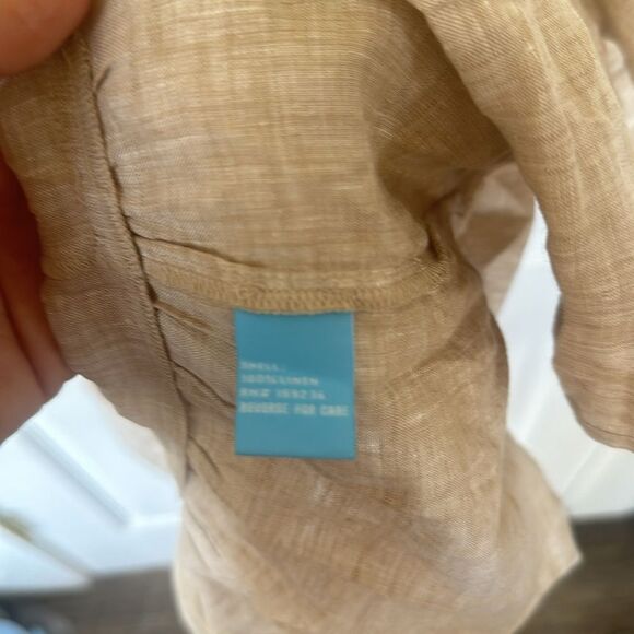 J.McLaughlin Women's Natural Christa Linen Tassel Tiered Shift Dress Tan Size XS - Picture 8 of 8